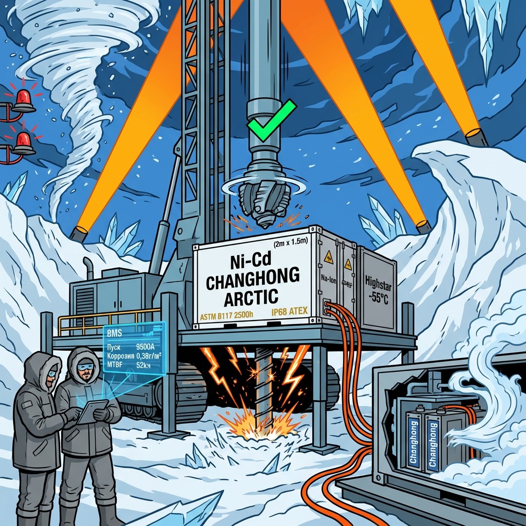 Батареи для буровых установок: Ni-Cd с защитой от коррозии для арктических проектов