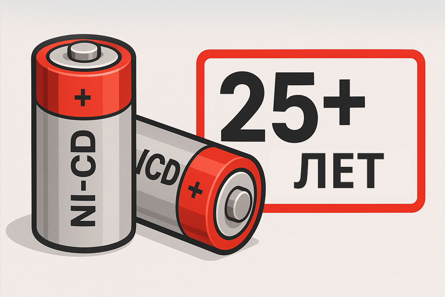Рекордсмены долголетия: Ni-Cd аккумуляторы с 25+ лет службы